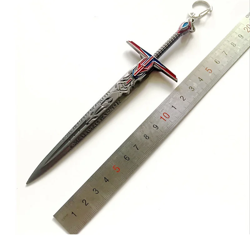 Periféricos de película y TV de 18cm/7,08 pulgadas, llaveros de espada de estrella genial, espada de juguete para Cosplay, modelo de arma de Metal, manualidades, bolsa de libros, colgante de regalo