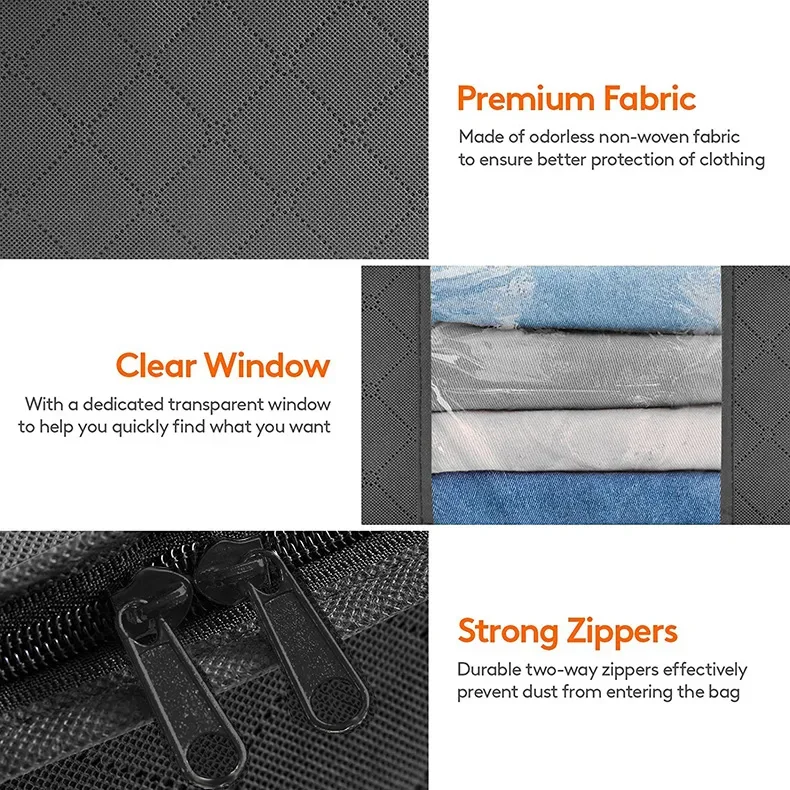 Storage Bag Foldable Large Capacity Clothes Blanket Storage Bags Storage Containers for Organizing Bedroom Closet Clothing