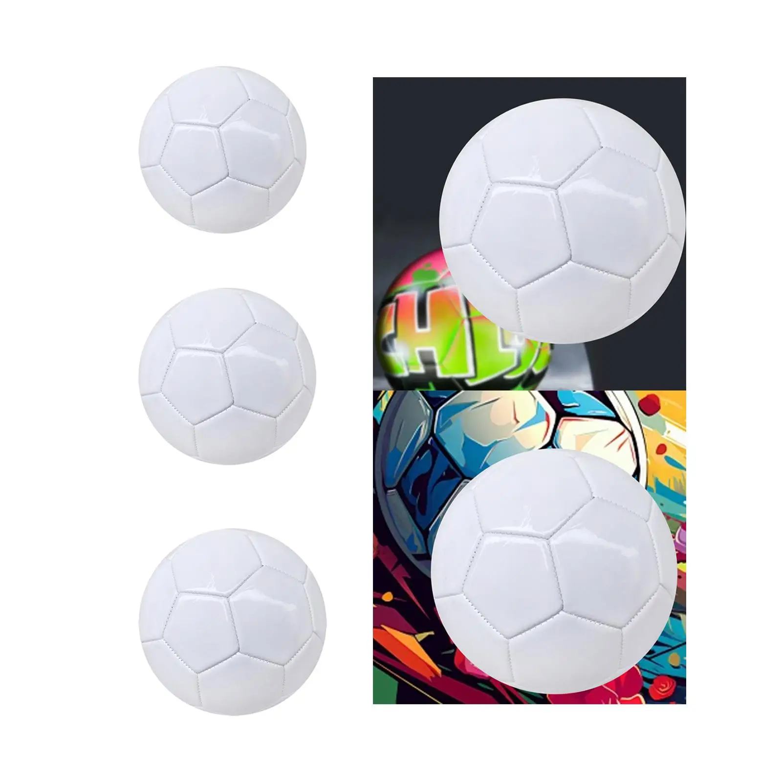 White Soccer Ball Professional Painting Training Ball DIY Soccer Ball Outdoor