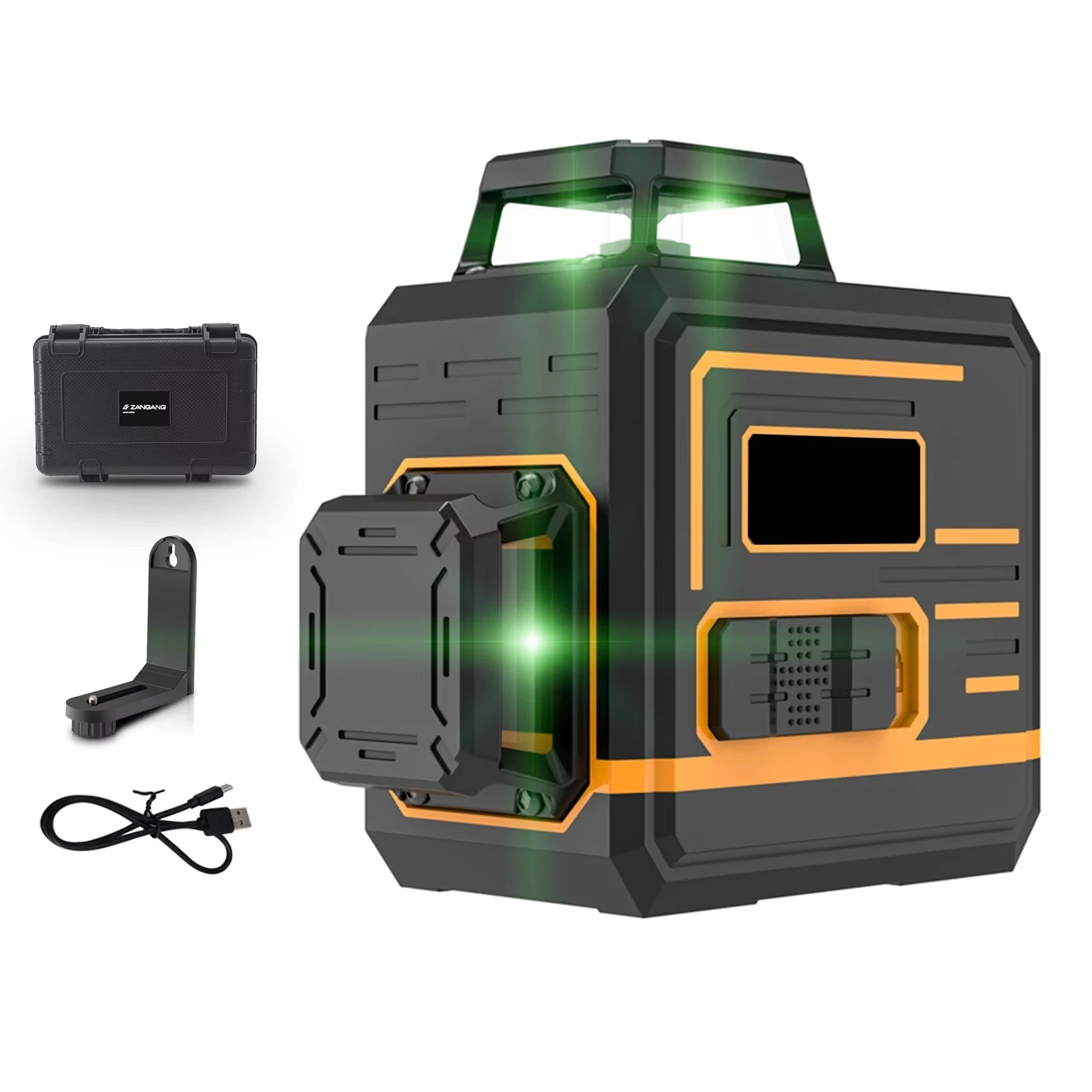 جودة عالية صغيرة 2D 360 درجة شعاع أخضر 8 خطوط مستوى ليزر دوار ذاتي التسوية