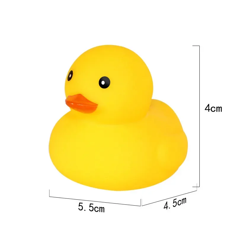 Mini Yellow Duck Car Decoration Bath Toy Baby Bathtub Ducky Water Floating Bathroom Floating Pool Fishing Play Set for Kids