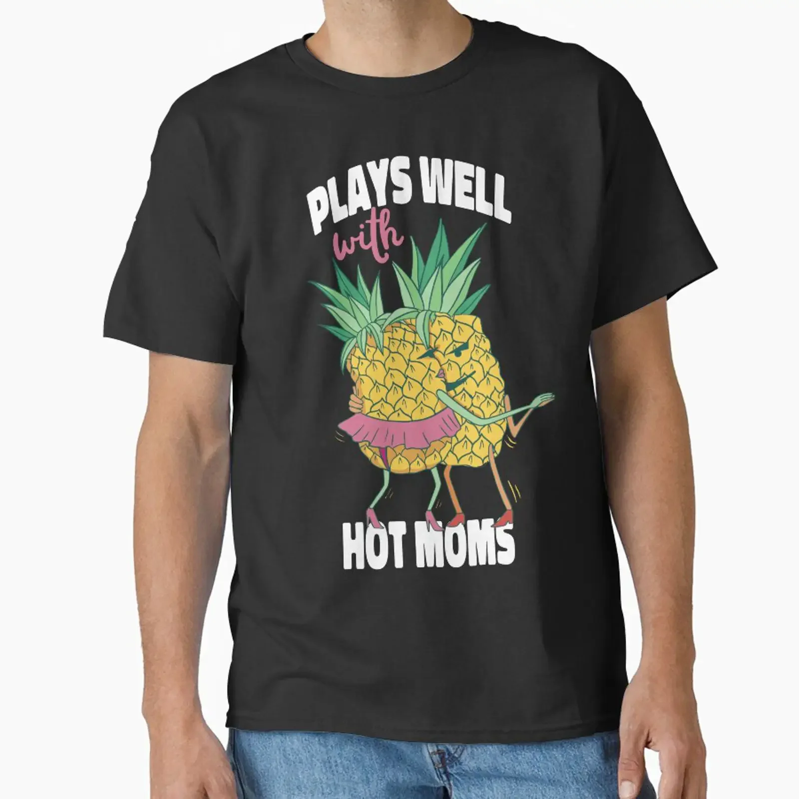 Funny Swingers Pineapple Couple Hot Mom Lover Classic T Shirt vintage Washed Top For Everyday Wear fashion Casual Slightly