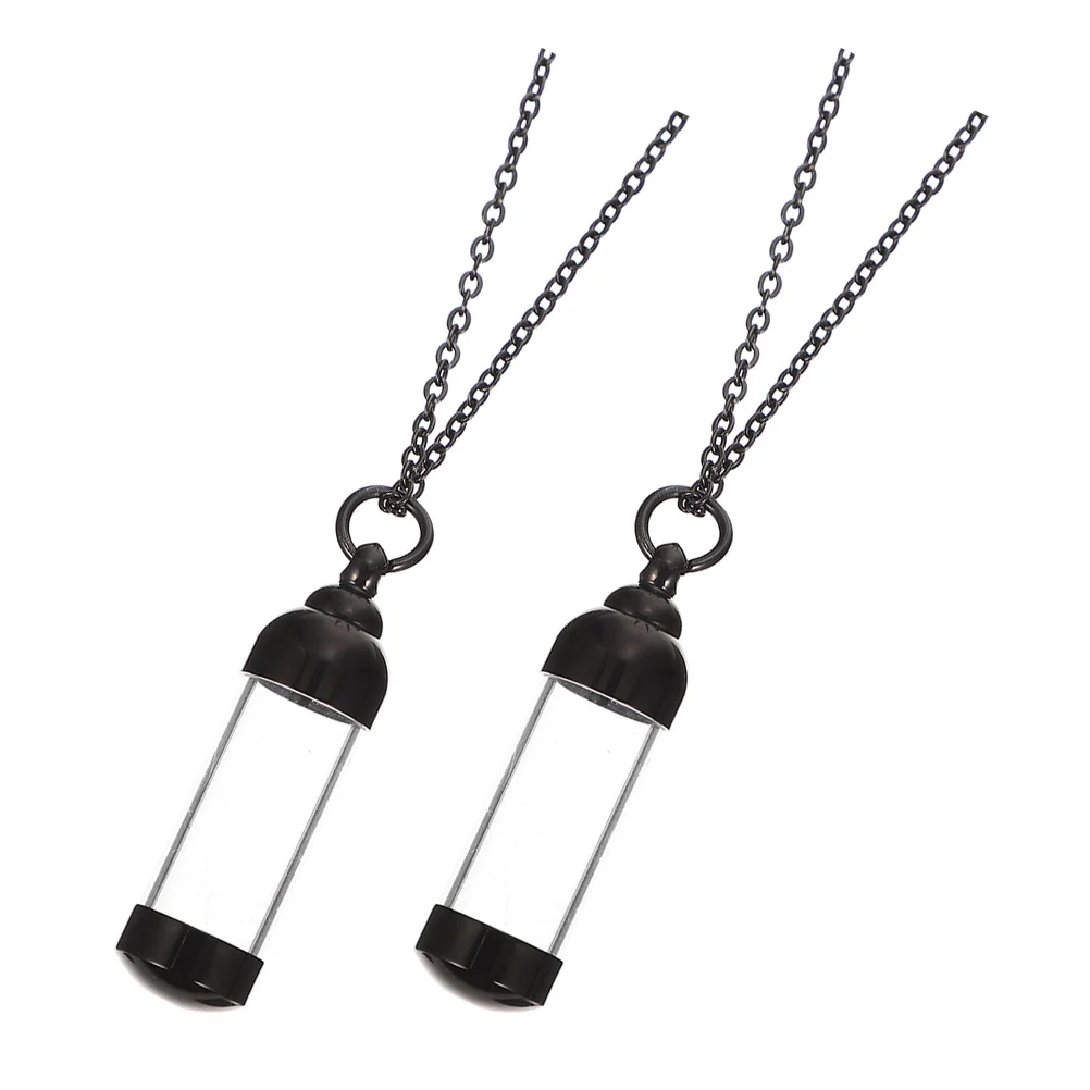 2Pcs Pet Cremation Necklace Ashes Pendant Keepsake Urn Necklace for Men Women Memorial Jewelry Pet Ashes Pendant