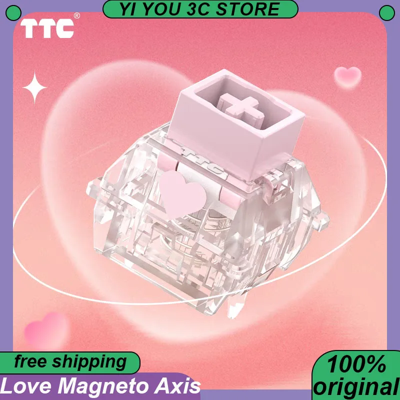 

New TTC Love Magneto Switch RGB Hot Swap Q Bullet Follower Custom Mechanical Keyboard Esports Switch Valentine's Day Gift
