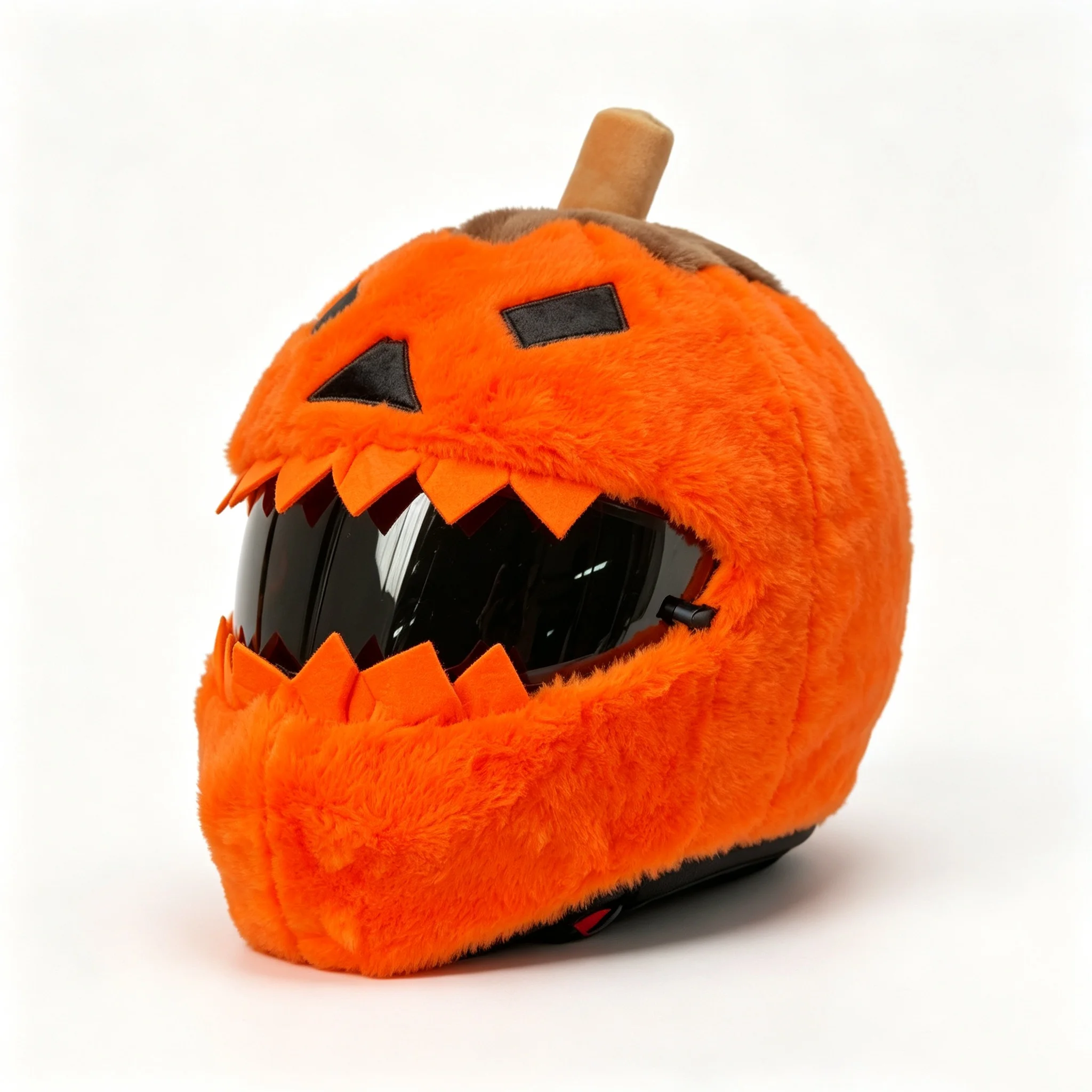 Cartoon-Plüsch Halloween-Kürbis Motorradhelm-Abdeckung, Lustige Schutzhelm-Hülle für Weihnachten Motorrad-Zubehör – Detail 4