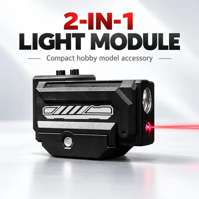 Hobby Model Auxiliary Light Accessory, Dual‑Mode Bright Lamp with Red Beam Function, 20‑24mm Rail Compatible