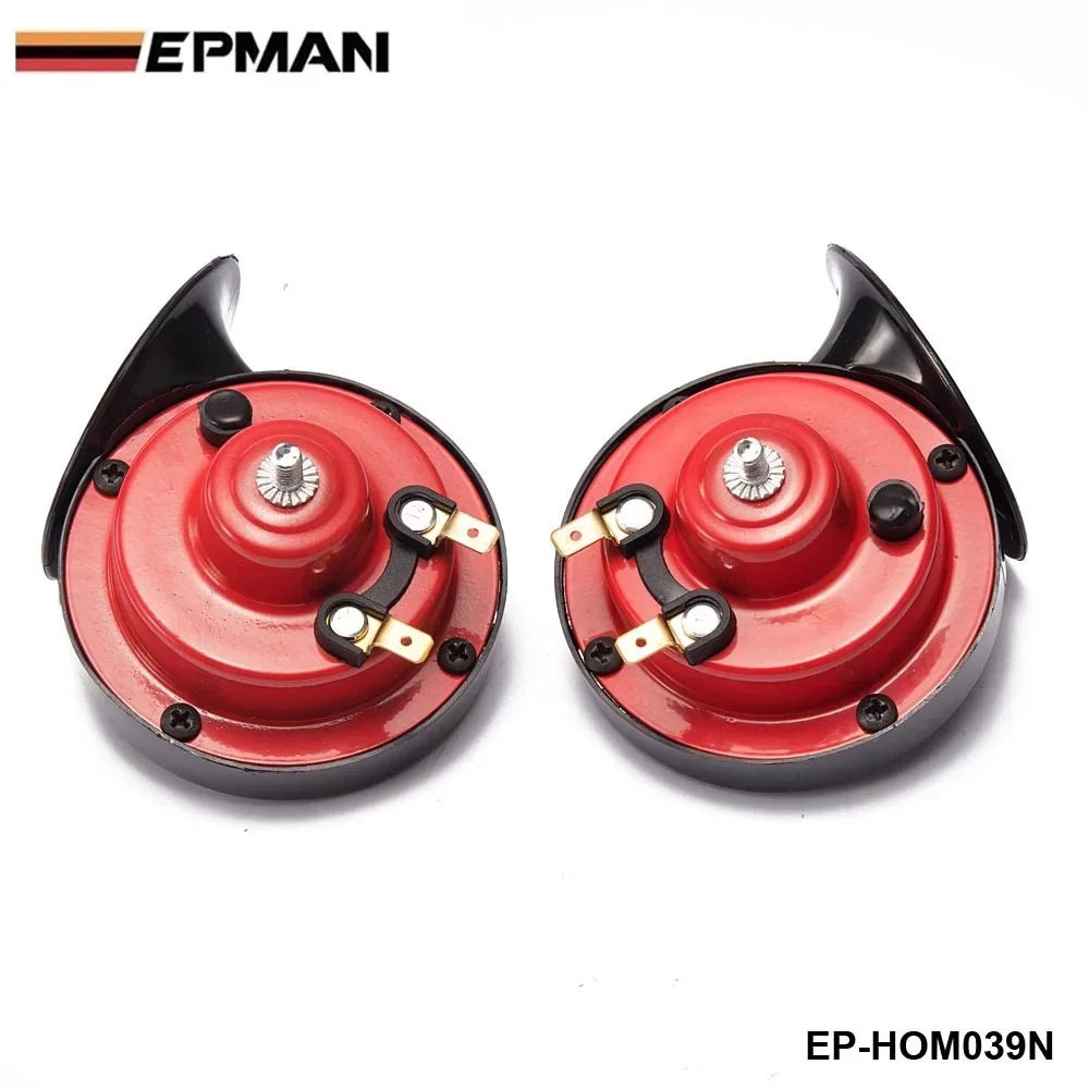 EPMAN 1 Pair 12V 110DB 510HZ Auto Truck Dual Snail Horn High Low Car Motor Vehicle For BMW E39 Android EP-HOM039N