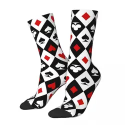 Happy Retro Playing Cards Suit Symbols Crazy Men's Socks Unisex Harajuku Seamless Printed Funny Crew Sock Boys Gift