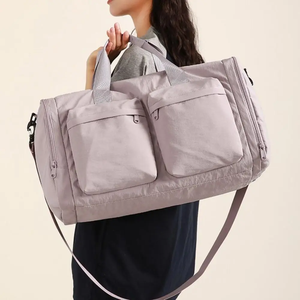 

Trendy Folding Travel Duffel Bag Large Capacity Waterproof Sports Fitness Bag Portable Wear Resistant Weekend Handbag Workout