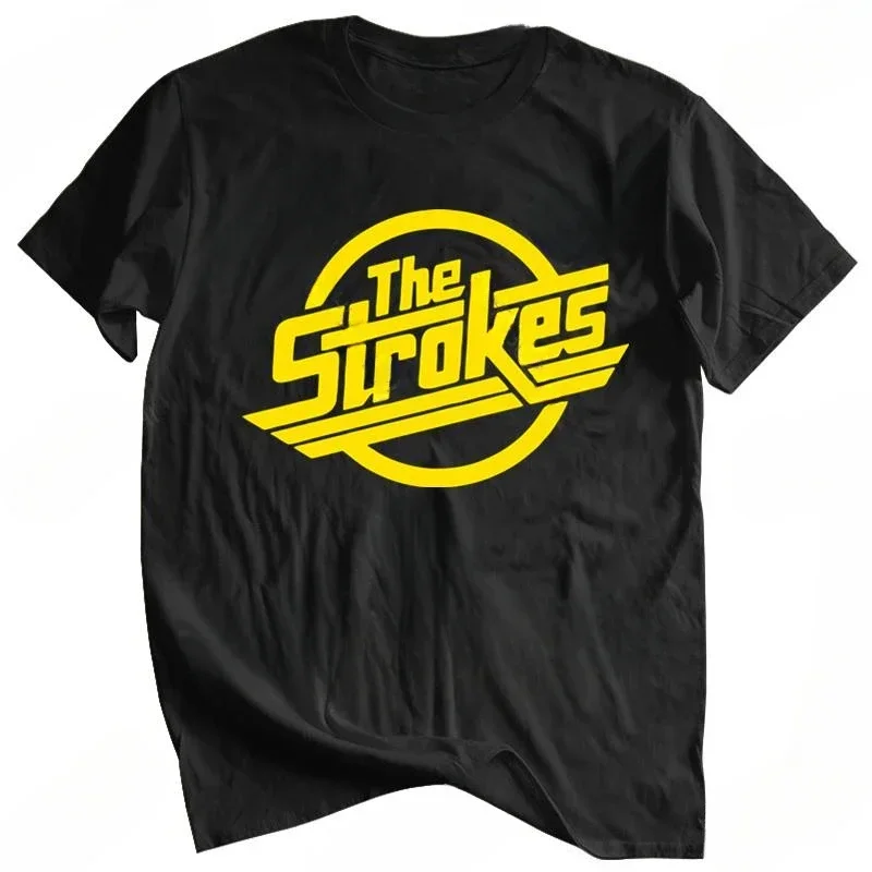 

o-neck tshirt fashion brand black new The Strokes TOPS Men Indie Rock Band Men T-shirt euro size Men