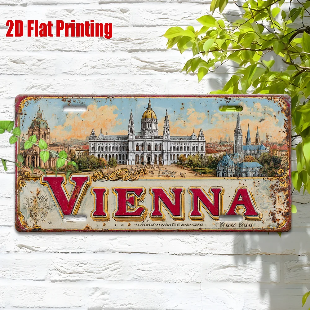 2D Plane, 1 Vintage Metal  Plate-Heavy Metal Structure-No Wiring Required-Suitable for Indoor/outdoor Home, Bar, Garage