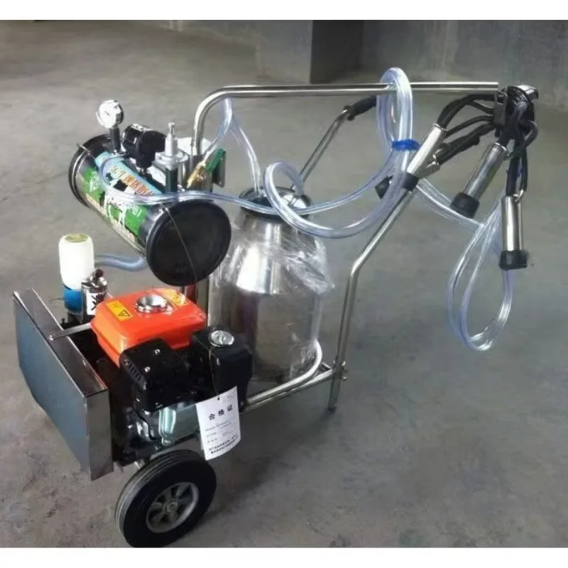 

Motor Cow Milking Machine With Vacuum Pump Double Bucket for Goats Horse