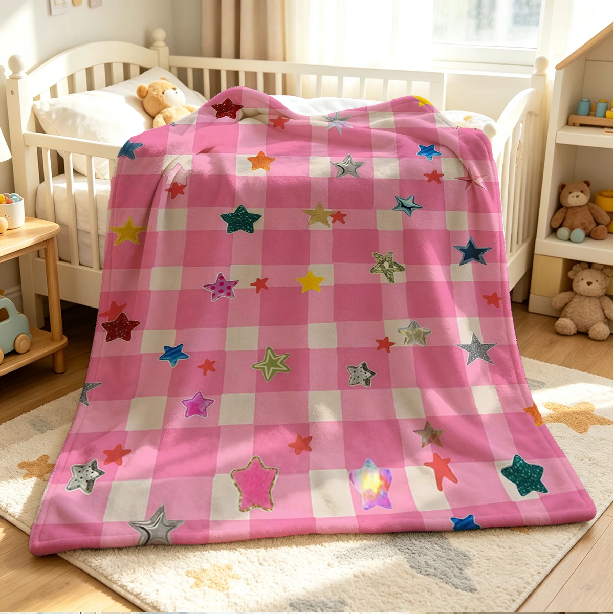 Star Drop Flannel Blanket Warm Soft Halloween Christmas Couch Warm Cozy Decorative Decor Gift for All Season