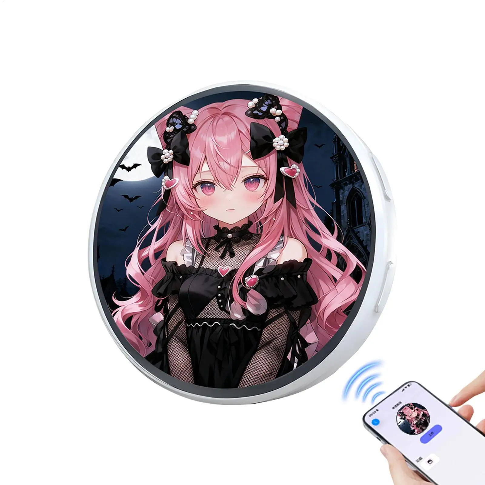Wearable LED Digital Badge Touchscreen Smart Brooch Support Play Dynamic Slideshow Fashion Pin Ornament For Football Star Anime