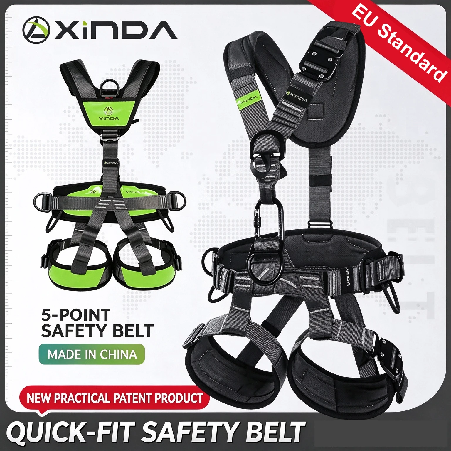 Five Point Full Body Safety Belt,Outdoor Lightweight,Mountain Climbing, High-Altitude Work Protective Belt,P743