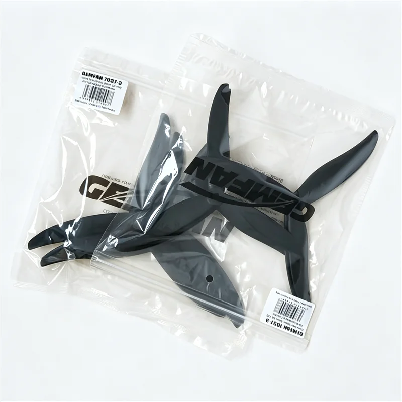 Gemfan 7037 3-blade FPV Propeller, 2CW+2CCW (4pcs). Available in PC, Glass, or Carbon Fiber Nylon for 7" Cinematic Drones.