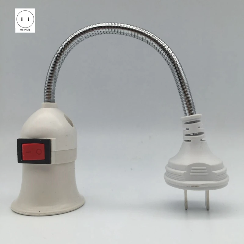 E27 Lamp Base Conversion Led Light Wall Flexible Lamp Holder Converter With Switch Led Head Bulb Socket