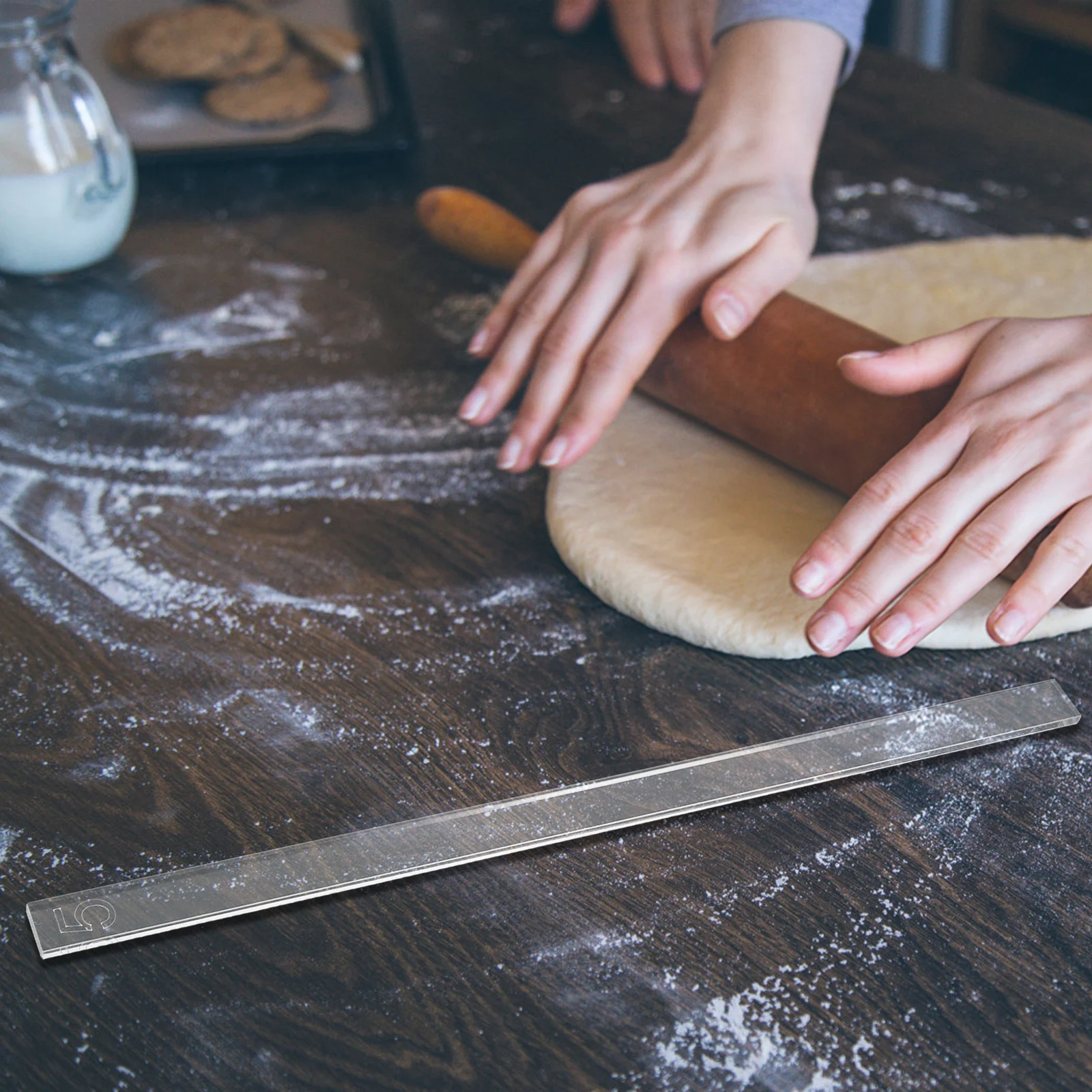 

2 Pcs Biscuit Thickness Balance Ruler Baking Rolling Pin Supplies Cookie Strips Acrylic Adjustable Dough Roller