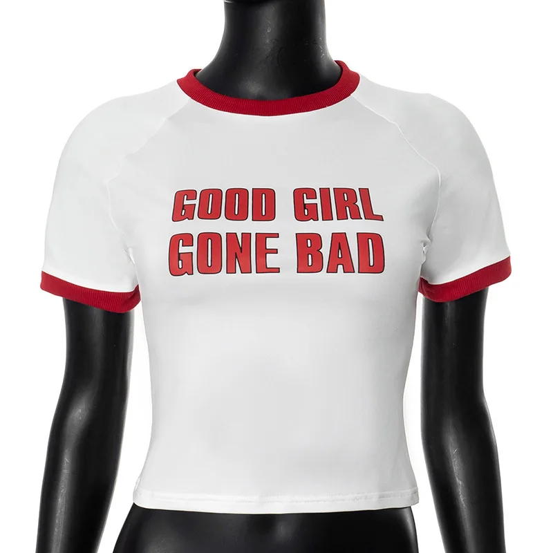 Sexy Letter T Shirts Fashion Cropped Top Printed Sweatshirts Streetswear 2025 Summer Clothes Women Y2K Graphic Tank Tops Tees