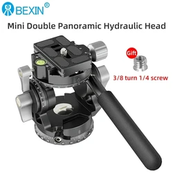 BEXIN New Hollow Video Hydraulic Head -80°+90° Double Panoramic Structure CNC Lightweight Compact Fluid Video Head for Tripod