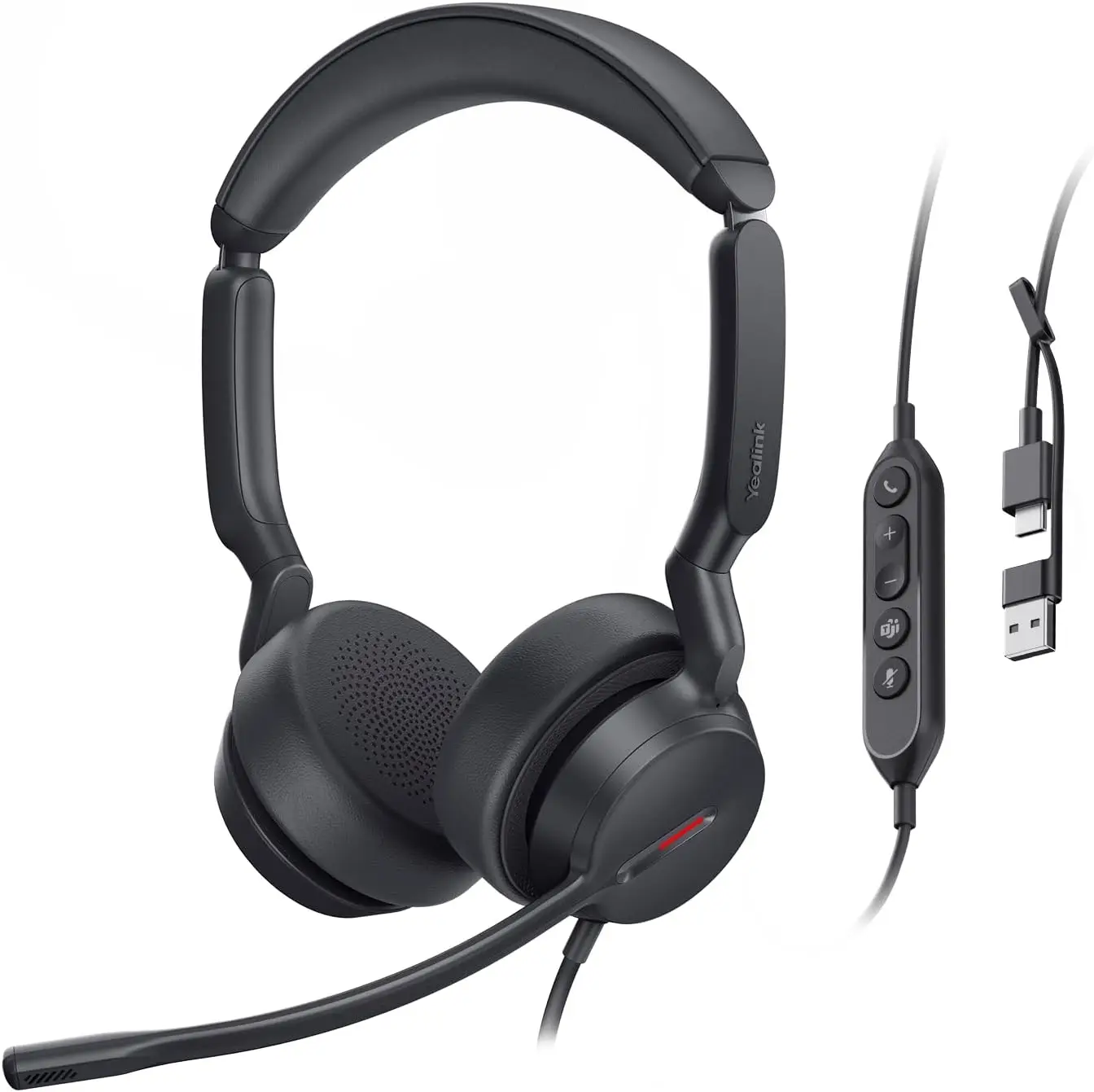 USB Wired Headset with Noise Cancelling Mics, Stereo Sound for PC, Laptop, Teams, Zoom, Call Center