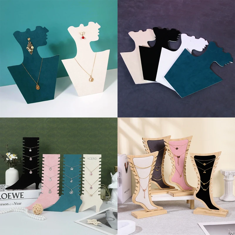 

Jewelry showcase Rack Necklace Earring Ankle Chain Display holder Pendant Jewelry Store Window Display Prop fabric+Cardboard
