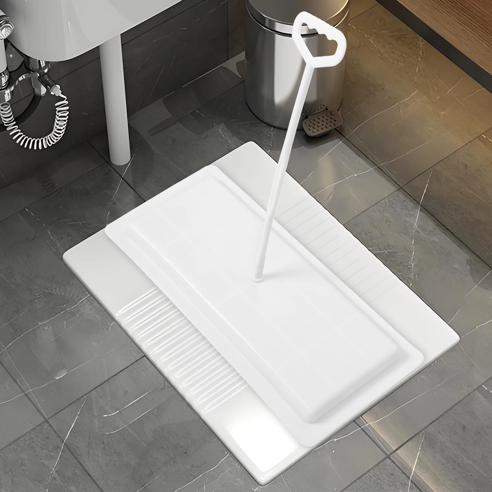 

Odorproof Squat Toilet Lid ABS Plastic White Nonslip Easy Install Clean Modern Design Durability Reliable Rectangle Holes