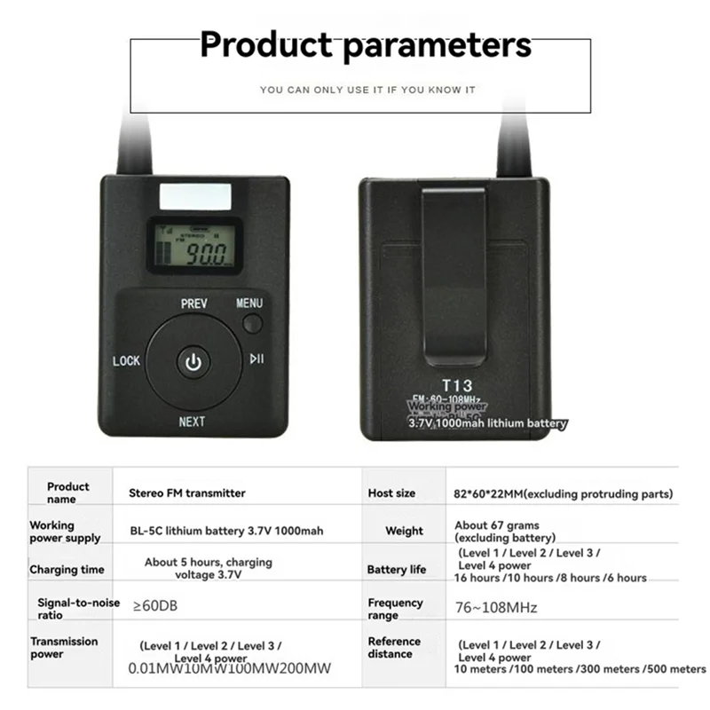 

For MP3/4 Wireless Portable Stereo Digital FM Audio Transmitter With 3.5Mm AUX Input Mini Radio Receiver Built-In Mic Tour Guide