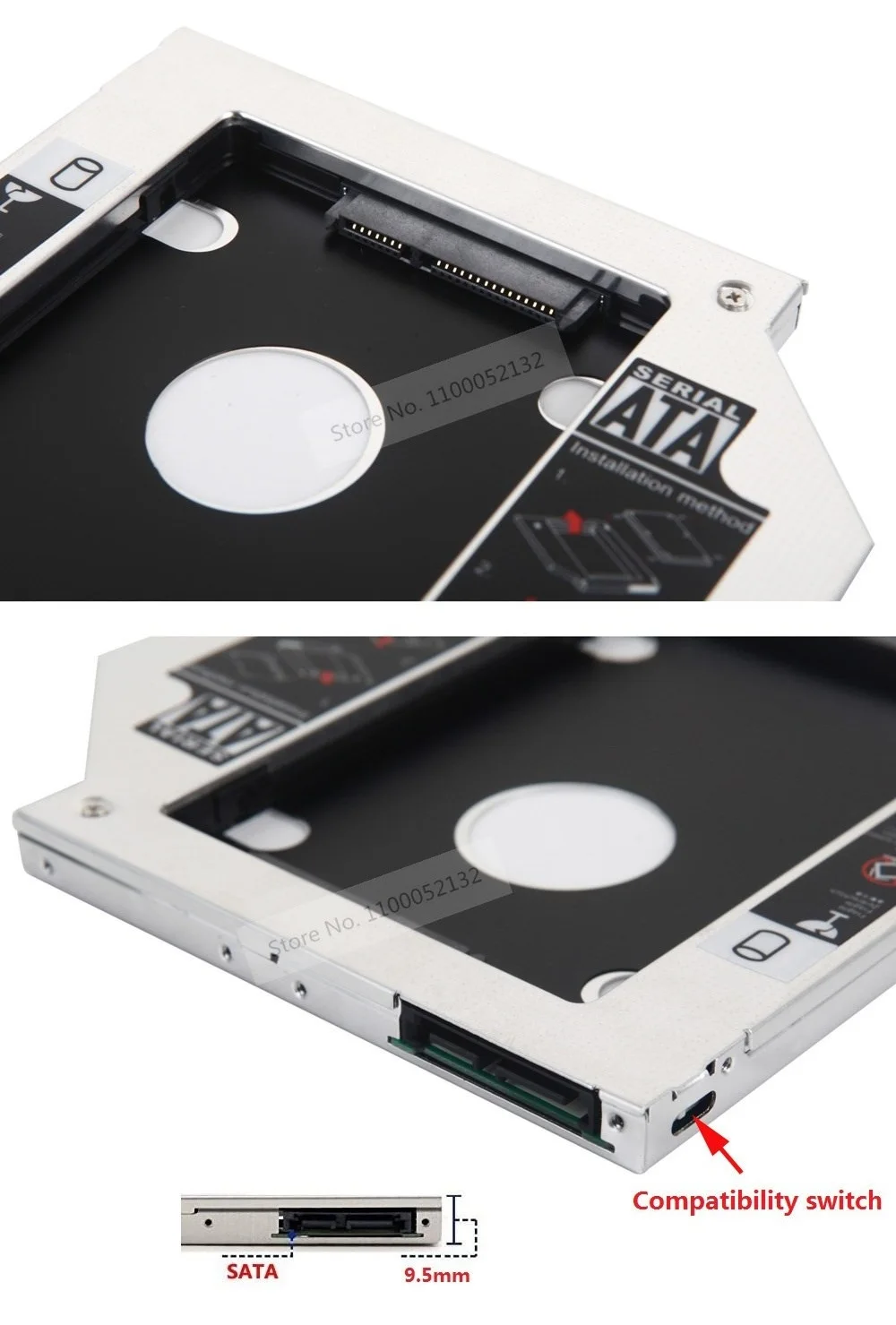 Placa dianteira moldura 2nd ssd hdd disco rígido adaptador óptico caddy suporte para lenovo G40-30 G40-45 G40-75 G40-70 G40-80 G50-80 G70-80