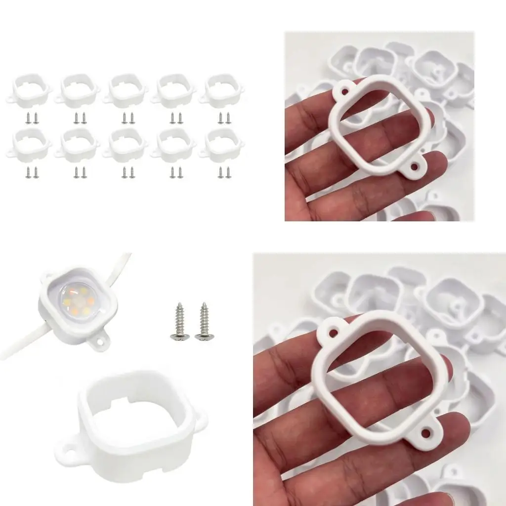 

D0AB 10Pieces Outdoor Light Clip Heavy Duty All Weather Secure Mounting for Fixtures