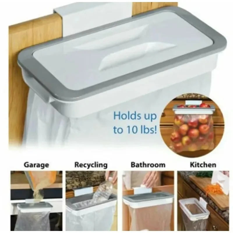 Trash Garbage Hanging Bag Hanger Durable Rubbish Holder Kitchen Support Cabinet Stand Trash Rack Storage Hanger Organizer