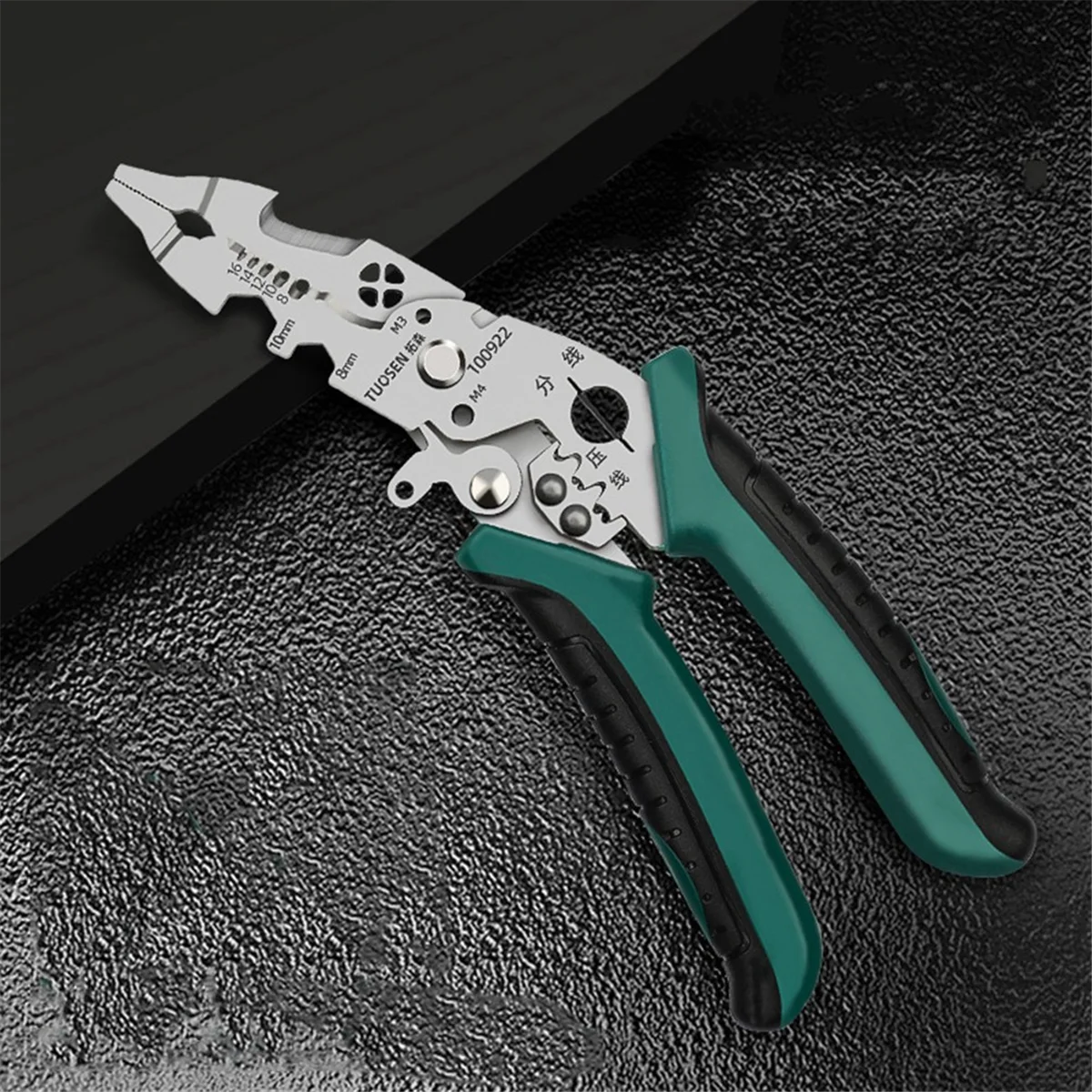 TUOSEN-Alicates Pelacables multifuncionales para electricista, cuchillo pelador de cables, tipo B