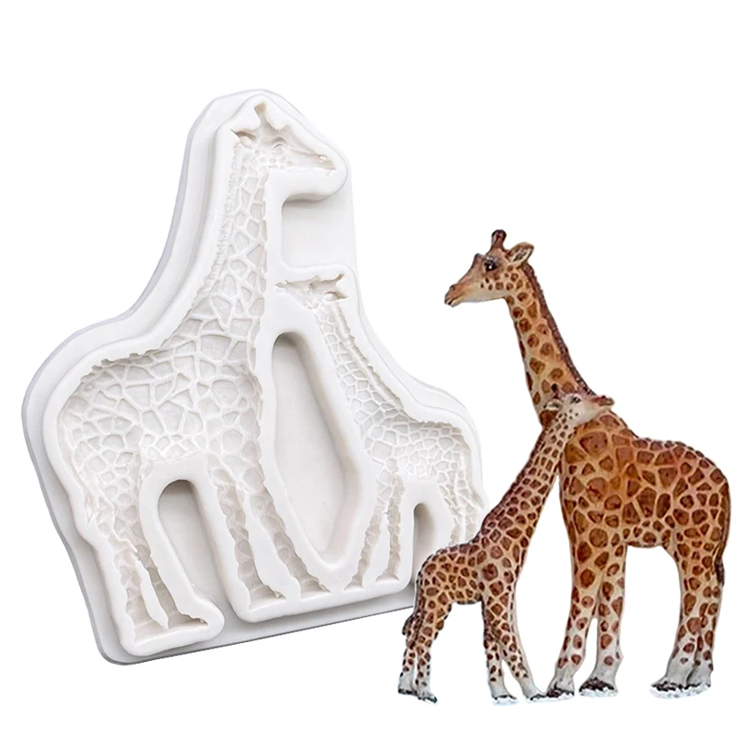 3D Jungle Animals Giraffe/Lion/Elephant Silicone Mold Fondant Chocolate Mould Cake Decorating Tools DIY Clay Model Bakeware