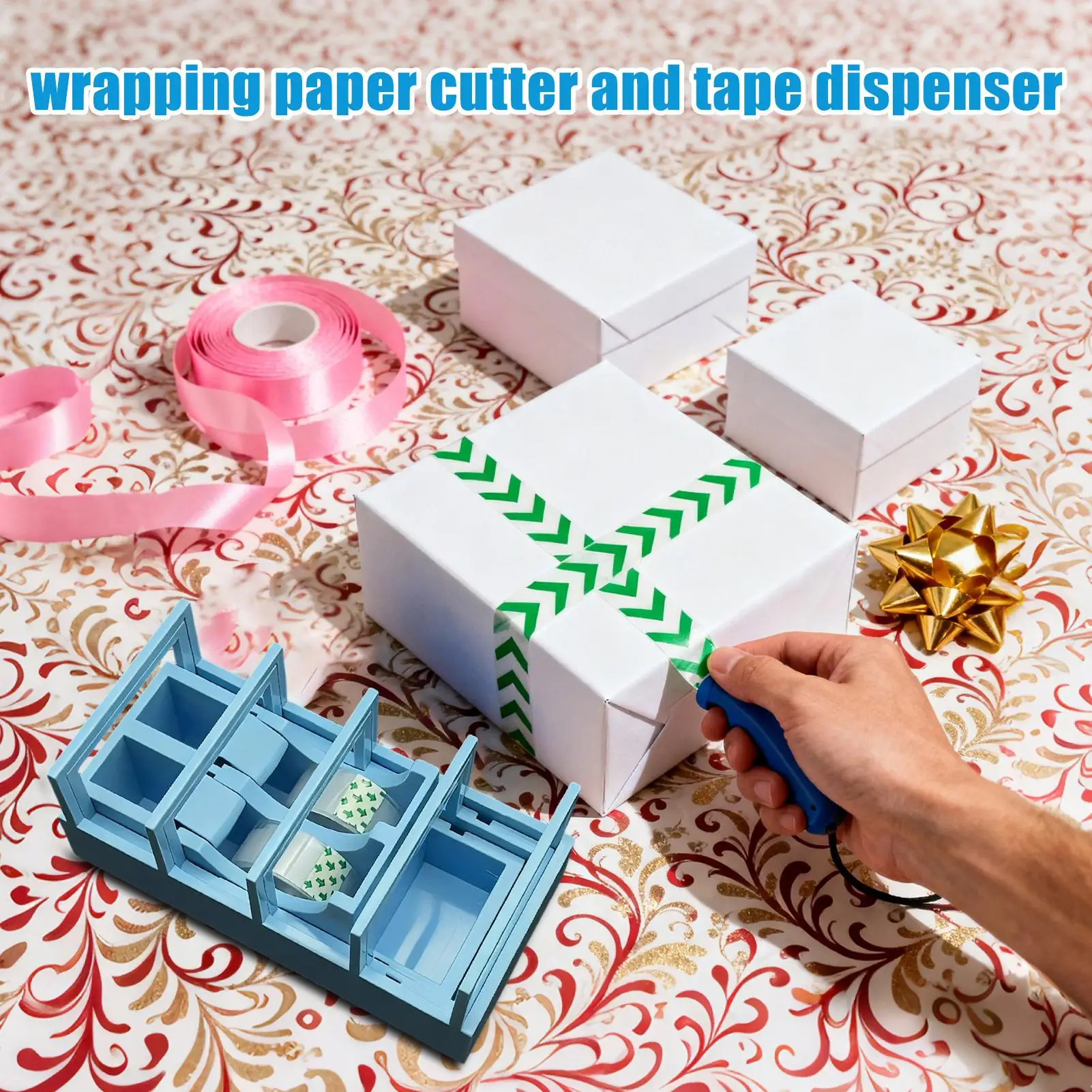

Extendable Tape Dispenser - Quick Roll Cutting Wrapping Tape Dispenser for Home Office School Small Business Paper