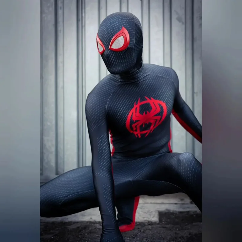 Il più nuovo Anime Spider Cosplay Miles Morales COSPLAY Costume 3D Stampa nel versetto Supereroe Halloween Zentai Body per Ki @ 0Z *