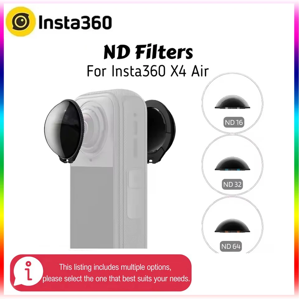 Insta360 X4 Air ND Filters ND16 ND32 ND64 Auto-Detect Neutral