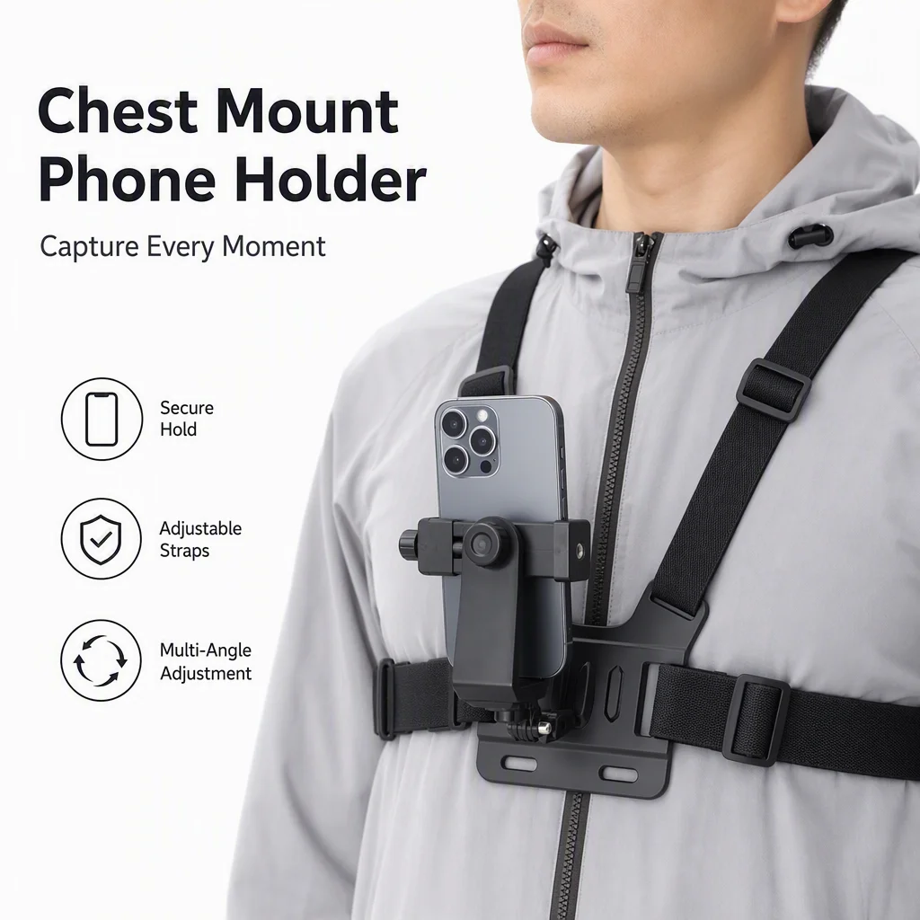 Adjustable Chest Mount for Action Cameras And Mobile Phones - Durable Auxiliary Shooting Tool for Sports And Outdoor Activities