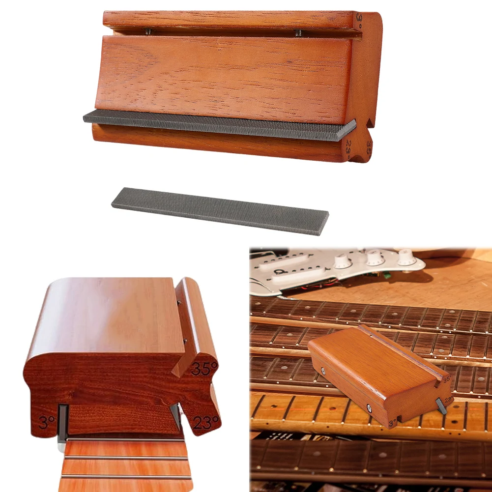 

3/23/35 Degree Fingerboard Bevel-Flush File 3 In 1 Fret End Trimming File Multi-Purpose Guitar Sanding File Polishing File Tool