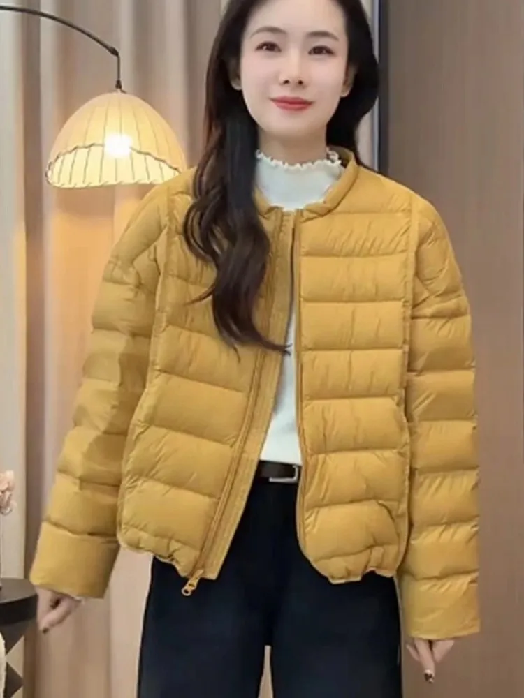 Coreano sle feminino algodão jaet ort quente redondo ne mat inverno outerwear facionable commute thiened longo sve