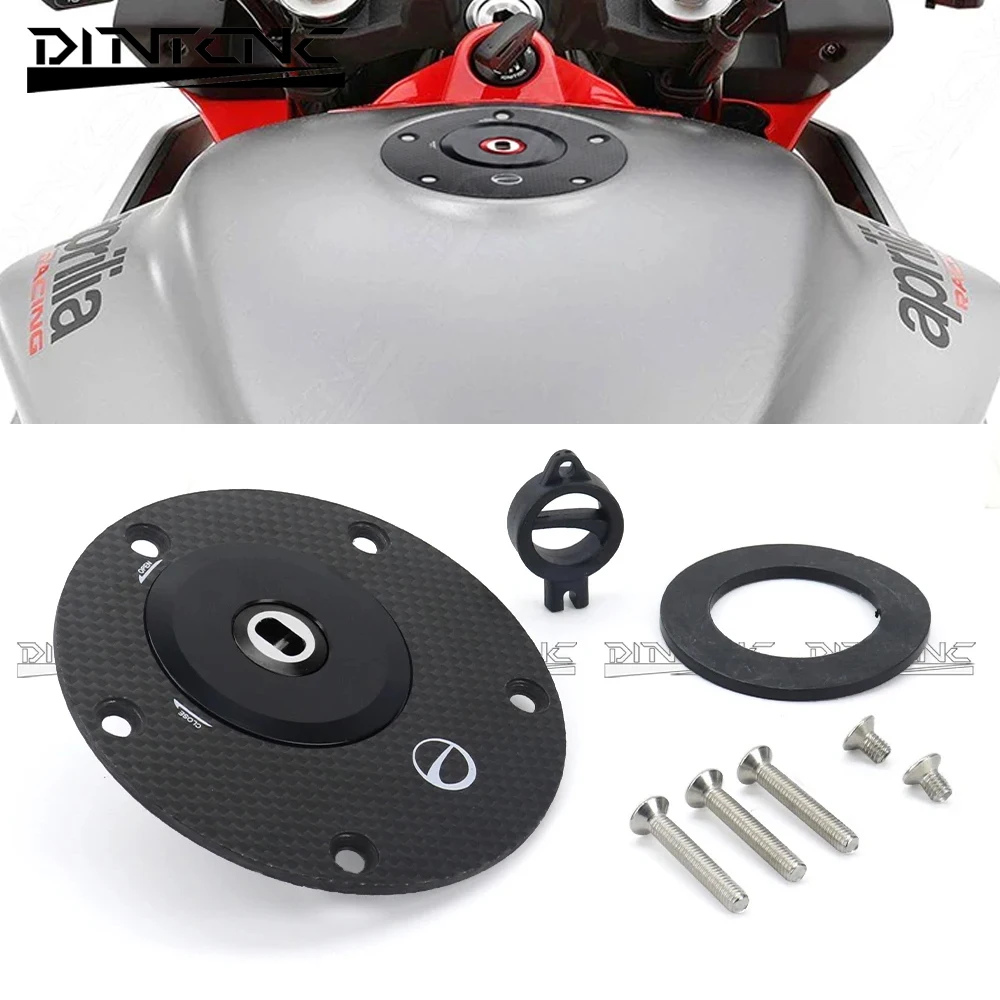 

For Aprilia RS 660 RS660 TUONO660 Quick Release Anti-Theft Lock Cover Kit Track Sports Accessories Carbon Fiber Fuel Tank Cap