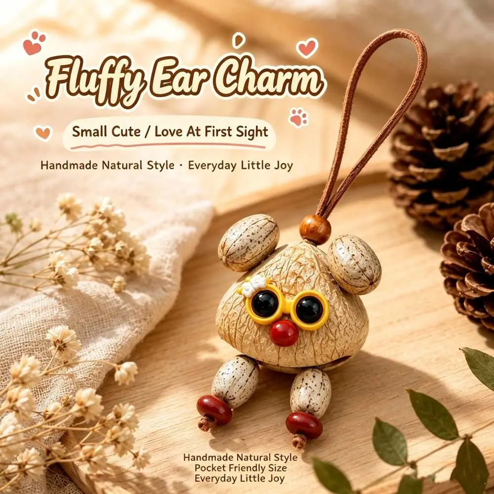 Adjustable Retractable Tongue Fruit Shell Puppy Pendant Leather Rope Handmade Puppy Sticking Out Tongue Pendant Fruit Shell