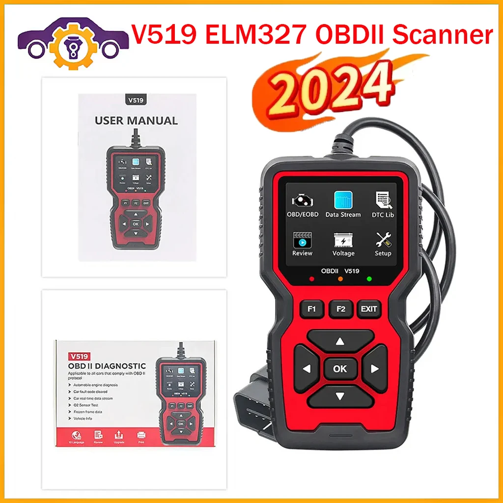 

Newest V519 OBD2 Scanner Professional Mechanic OBDII Diagnostic Code Reader Tool Car Fault Detector For Check Engine Light
