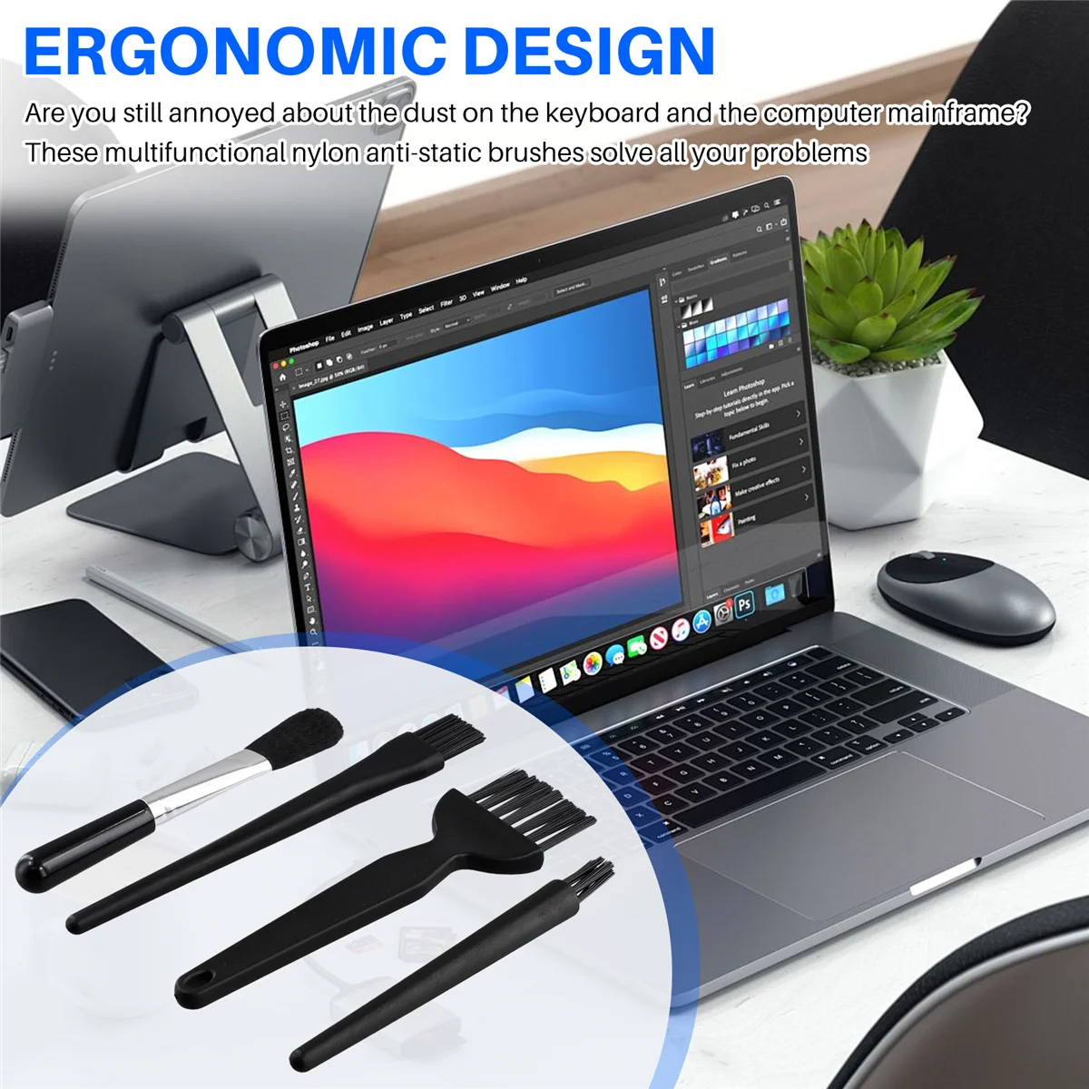 SMIEA 4 шт. комплект антистатических щеток, мульти-антистатическая щетка для чистки клавиатуры компьютера, для печатной платы клавиатуры ноутбука