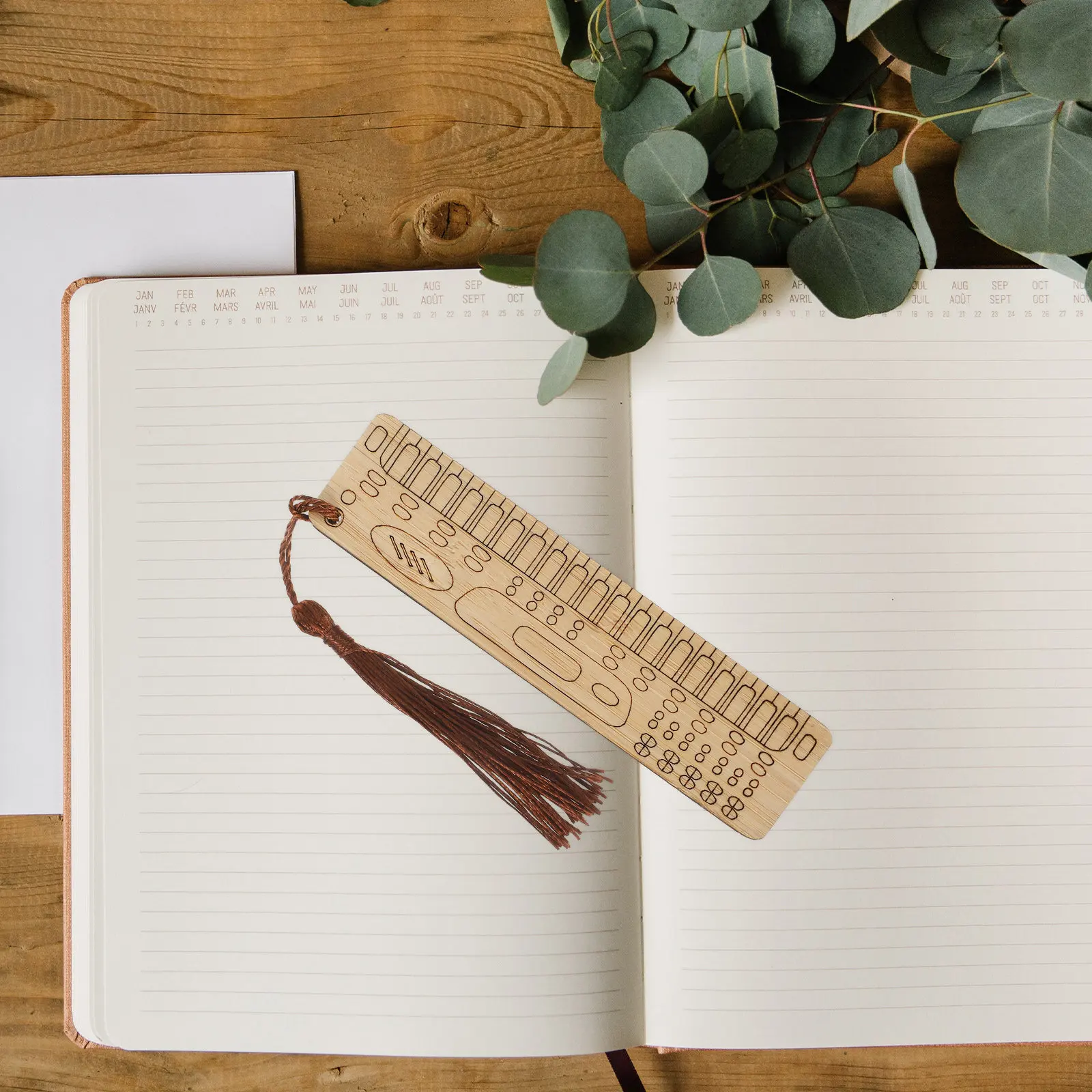 

3Pcs Electronic Organ Shape Bookmarks Bamboo Reading Markers Lightweight Page Finder for Home Office School Use Decorative