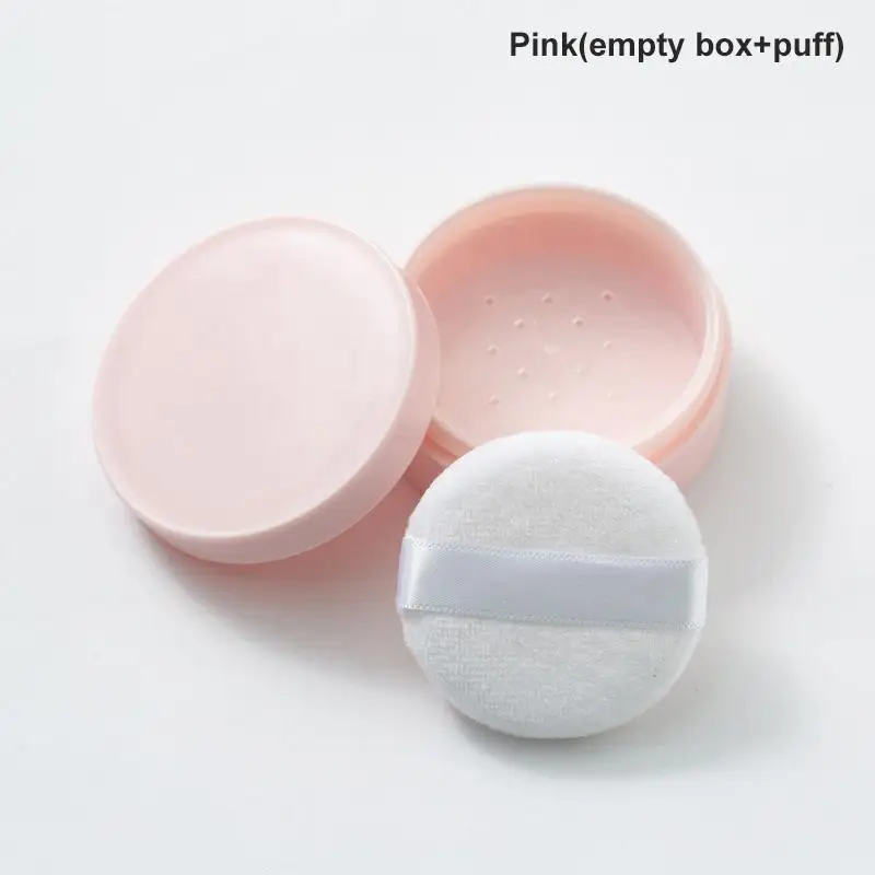 

5g Loose Powder Jar With Puff Refillable Empty Box With Sifter Grid Lid Cosmetics Container Plastic Packaging Case Makeup Tool