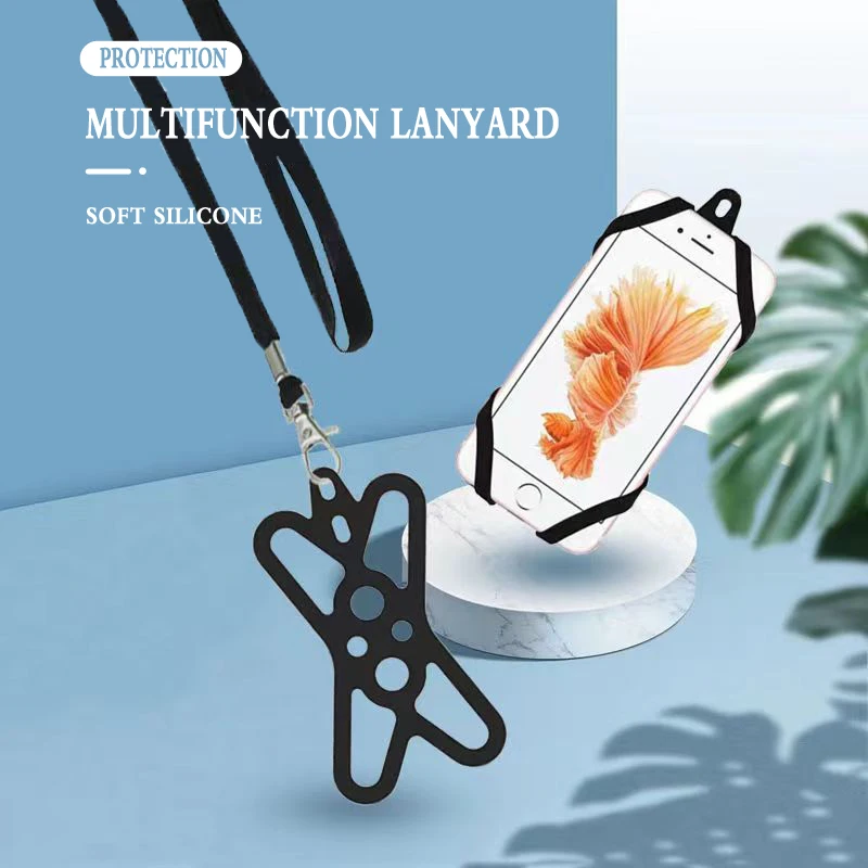 Mobile phone halter key mobile phone certificate to prevent loss of tide old students general long silicone wrist rope