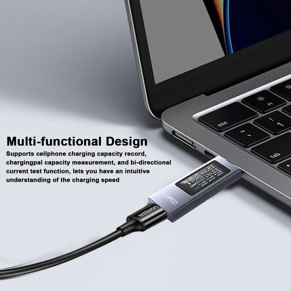 Cellphone Charging Tester,Type-C Cellphone Charging Tester PD Direct Current Voltmeter Power Meter Aluminum Alloy Housing