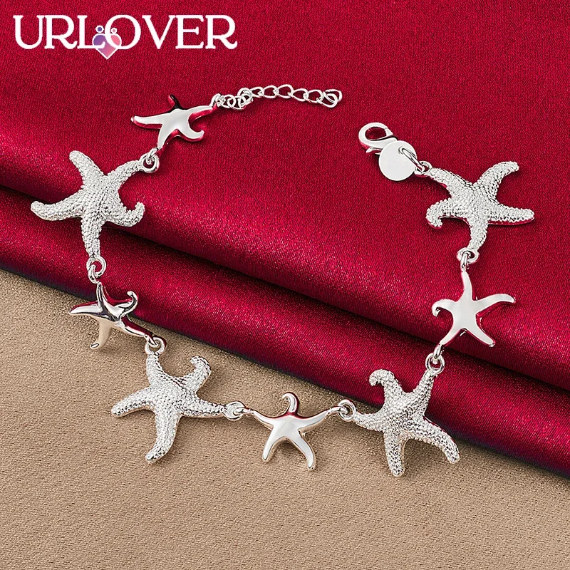 URLOVER-Bracelets en argent regardé 925 avec toutes les étoiles de mer pour femme, bijoux fins, accessoires de mariage, cadeaux de fête, mode