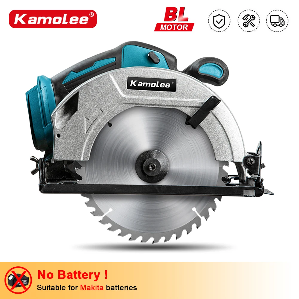 Kamolee 7 inch 21V 6.0Ah 6000mAh Electric Circular Saw  for Home DIY Compatible Makita 18V Battery