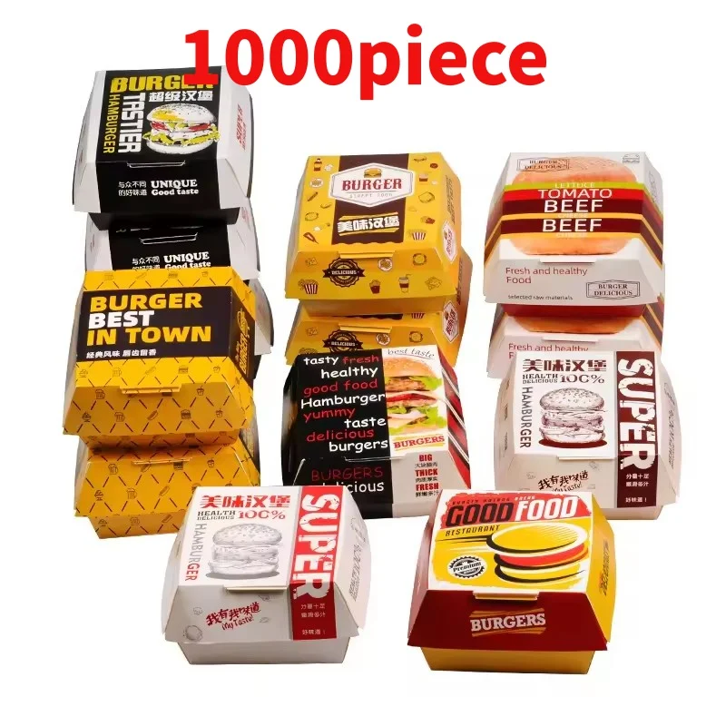 10 00piece.Custom.Jeafer Custom Printed Takeaway Box Recycled Fast Food Container French Fries Paper Packaging Burger